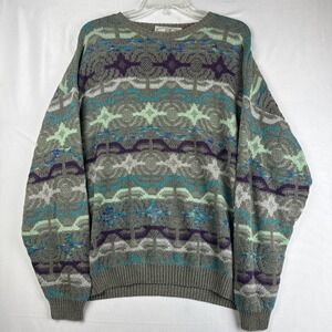 Vintage Pronto Uomo Italy Mens Sweater Coogi Style Size XL 80s 90s Multicolor